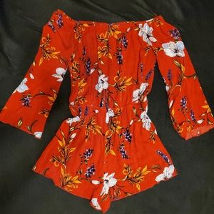 Tropical red romper